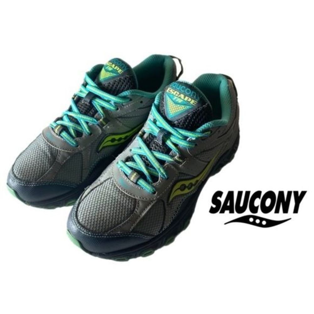 Saucony Escape Gray Turquoise Women’s Athletic Sneakers Sz 7